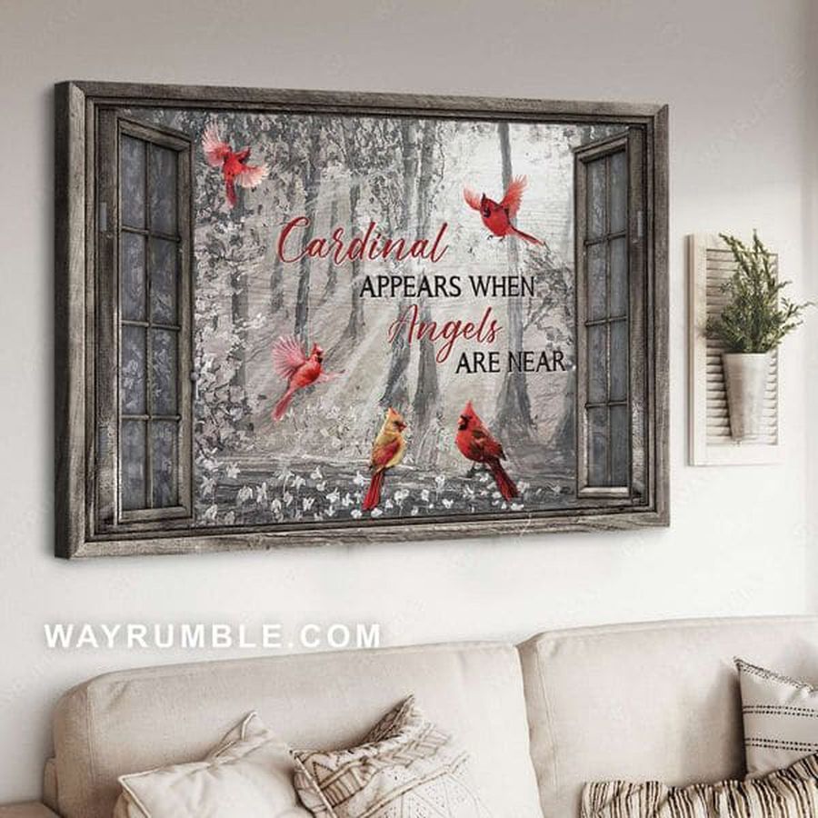 Cardinal Bird, Cardinal Appears When Angels Are Near, Window Poster Poster