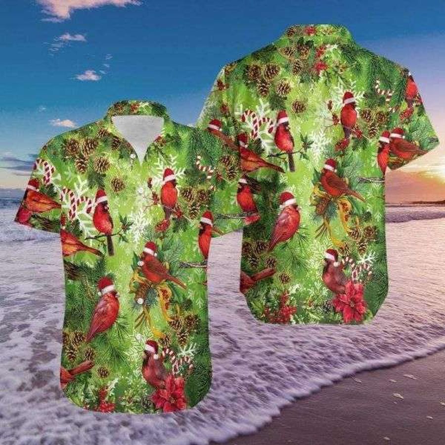 Cardinal On Christmas Hawaiian Shirt