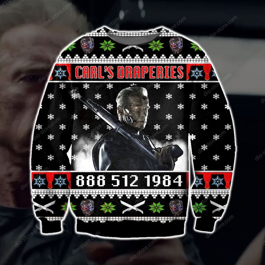Carls Draperies Ugly Christmas Sweater All Over Print Sweatshirt Ugly