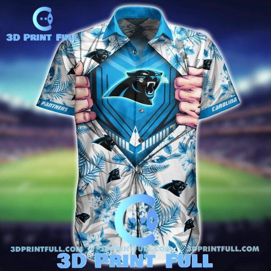 Carolina Panthers Hawaiian Shirt Short 8