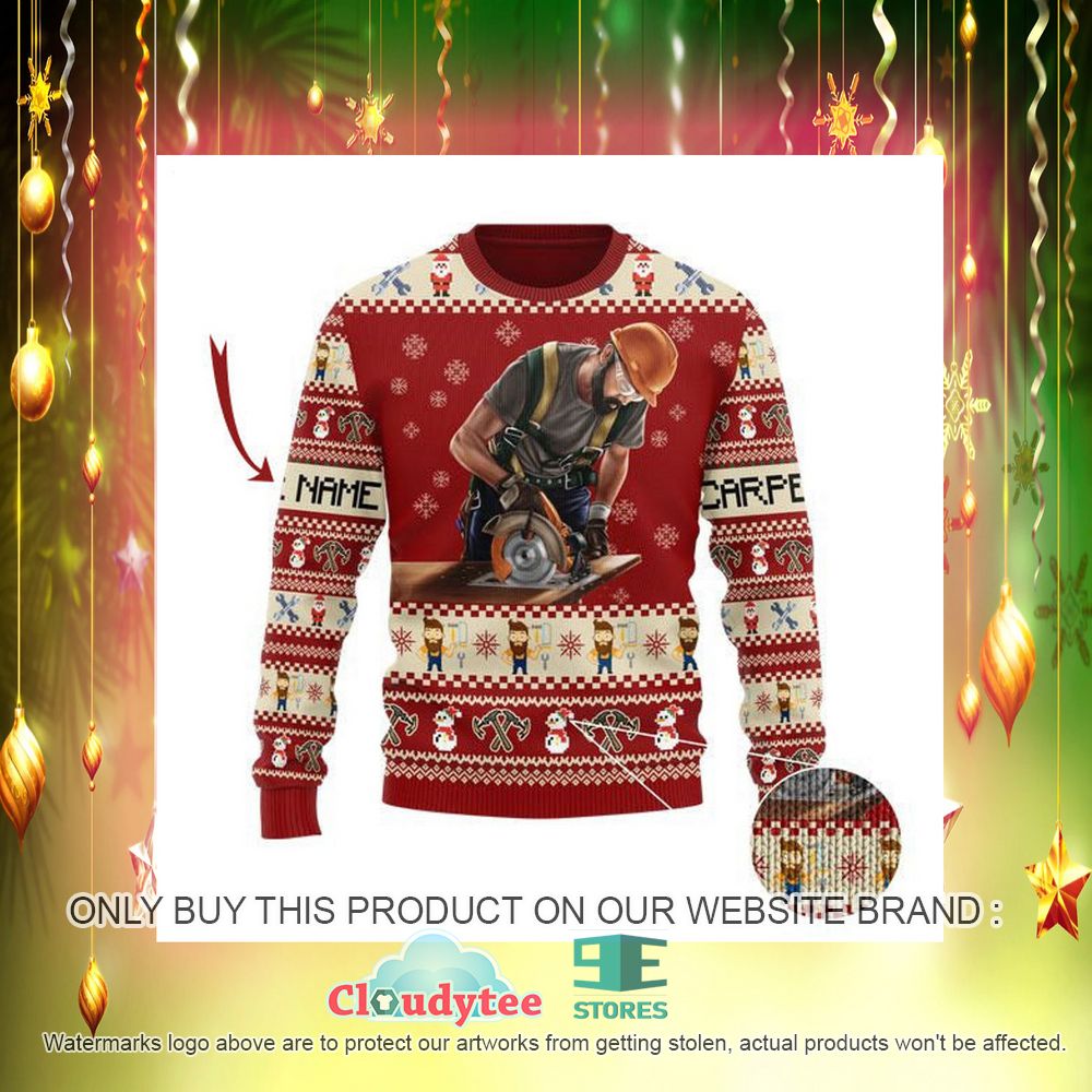 Carpenter Christmas Custom Name Ugly Christmas Sweater – LIMITED EDITION