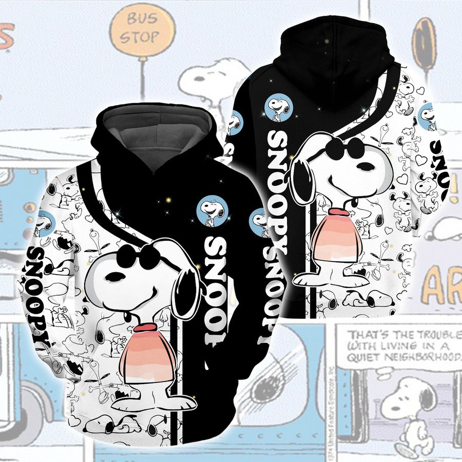 Cartoon Character Snoopy Love Zip Hoodie Tshirt Sweater Unisex Men Women 3D All Over Print Hoodie