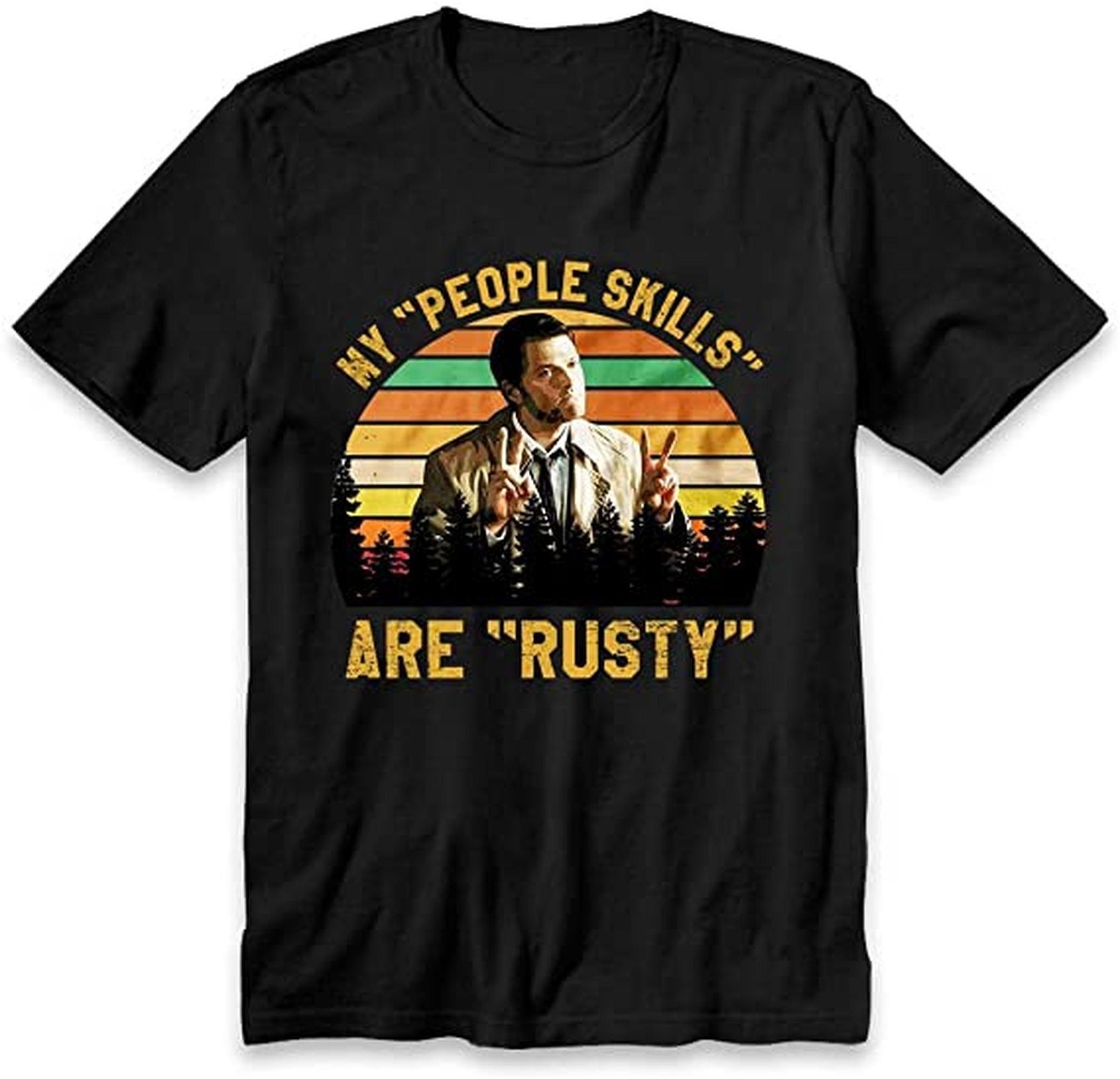 Castiel Supernatural Superholic Collins People Skills Are Rusty Lilbeck Unisex T-Shirt