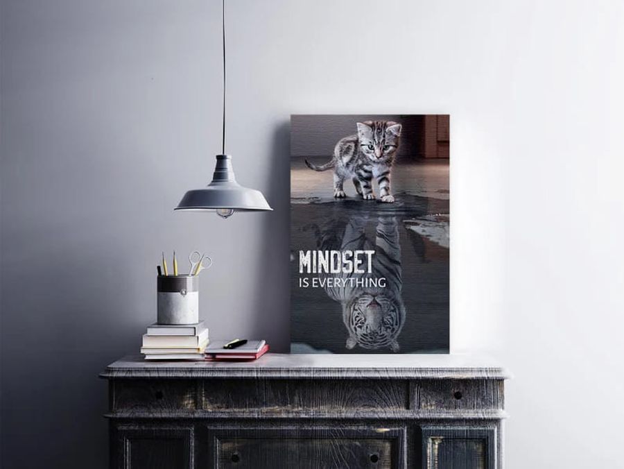 Cat And Tiger, Mindset Is Everything, Poster Decor Poster