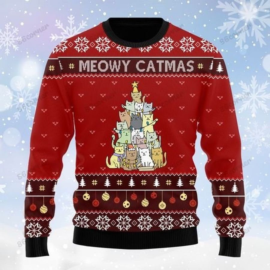 Cat Chritsmas Tree Meowy Catmas Ugly Sweater Sweatshirt