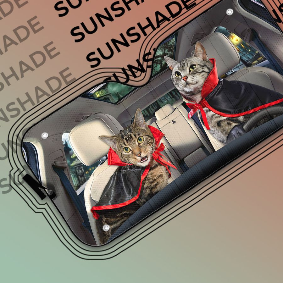Cat Lover, Cat Halloween, Car Auto Sun Shade Poster Home Decor Poster Canvas