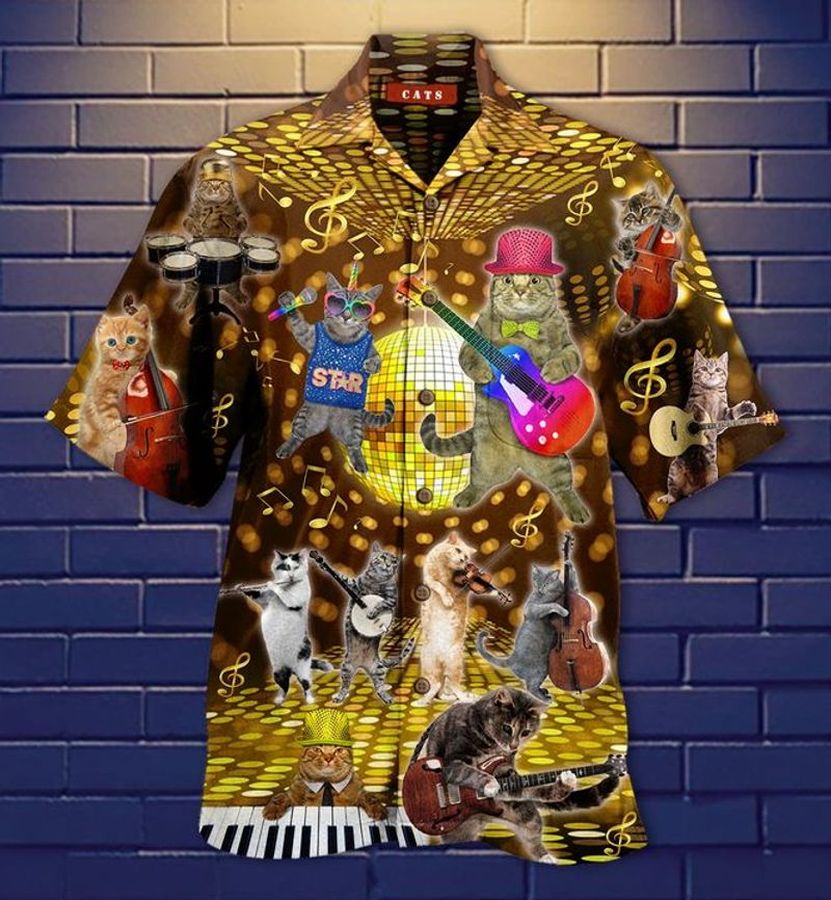 Cat Music Band Hawaiian Shirt