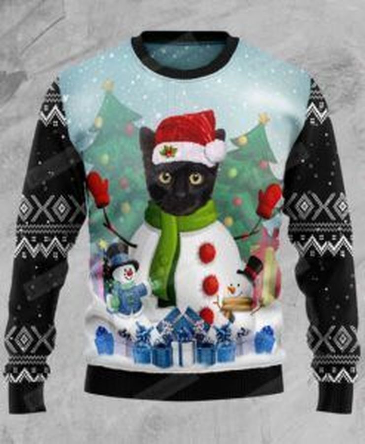 Cat Snowman Ugly Christmas Sweater, All Over Print Sweatshirt