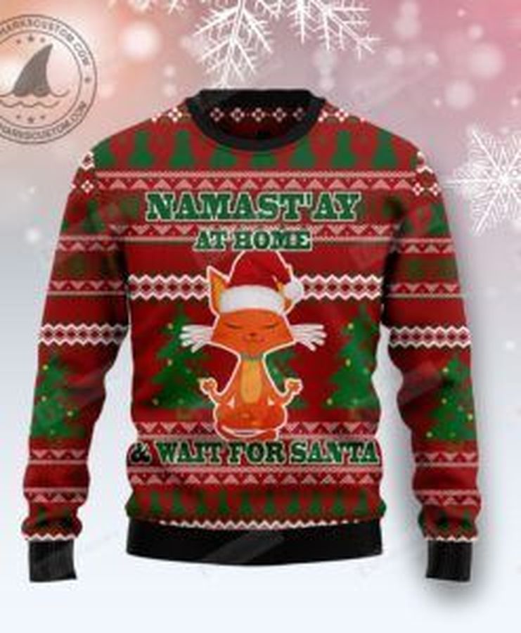 Cat Yoga Ugly Christmas Sweater, All Over Print Sweatshirt