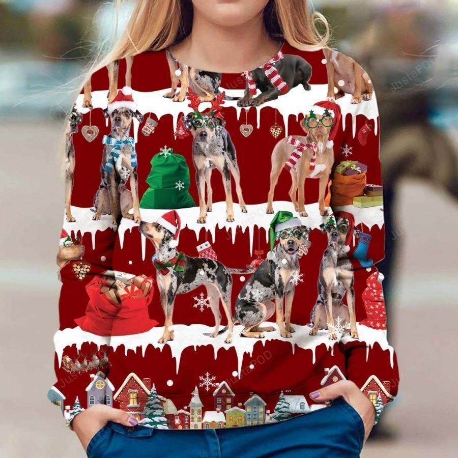 Catahoula Leopard Ugly Christmas Sweater All Over Print Sweatshirt Ugly