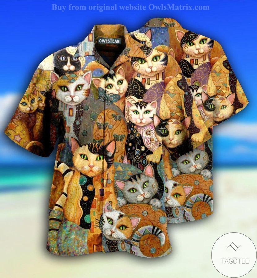 Cats Egypt Pattern Hawaiian Shirt