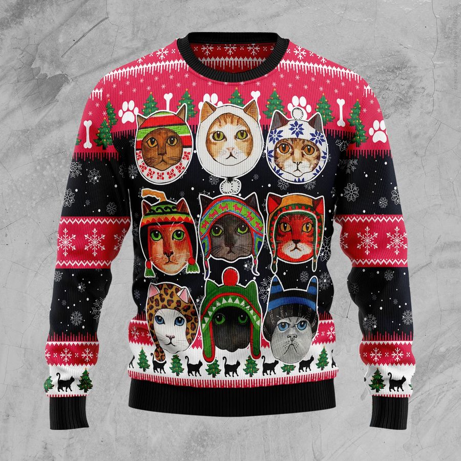 Cats In Winter Christmas Ugly Sweater - 265