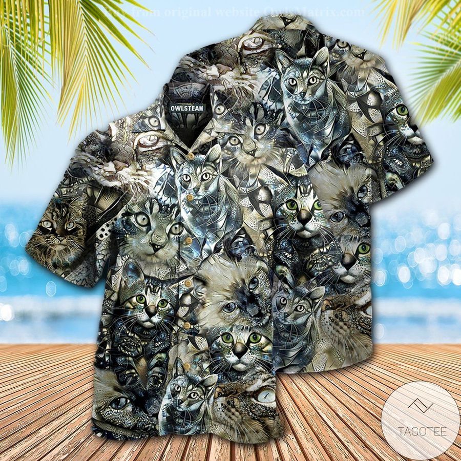 Cats Vintage Neutral Flower Hawaiian Shirt