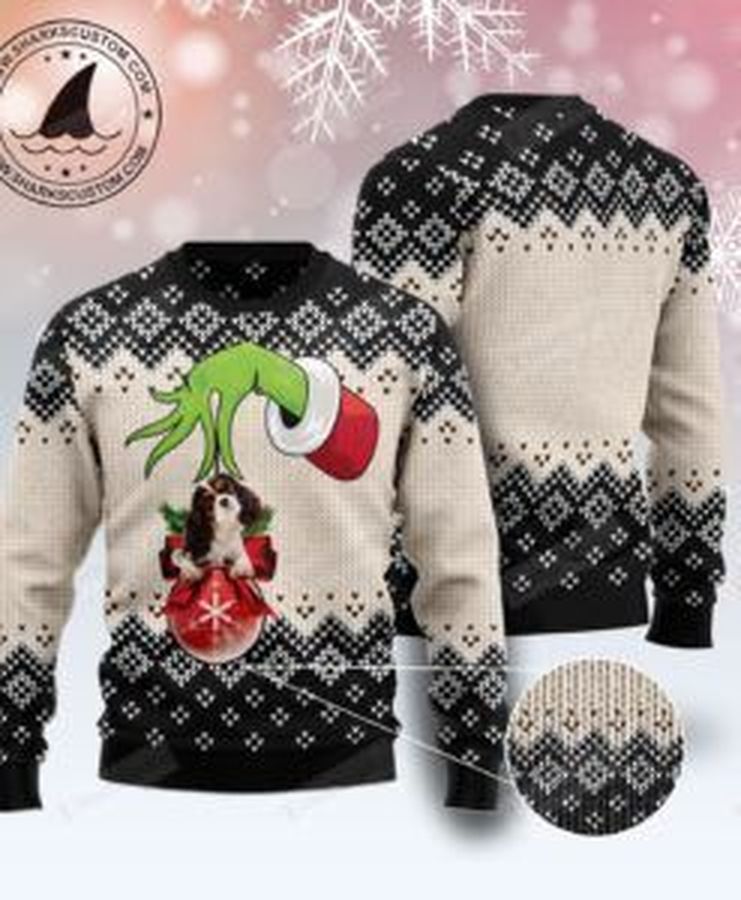 Cavalier King Charles Spaniel Xmas Ball Ugly Christmas Sweater, All Over Print Sweatshirt