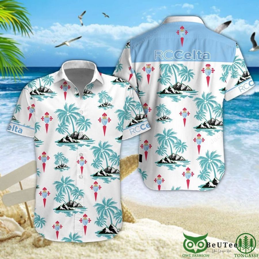 Celta de Vigo Laliga Turquoise Coconut Hawaiian Shirt