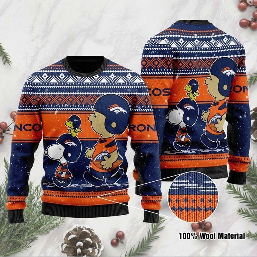 Charlie Brown And Snoopy Denver Broncos Ugly Christmas Sweater, All Over Print Sweatshirt, Ugly Sweater, Christmas Sweaters, Hoodie, Sweater