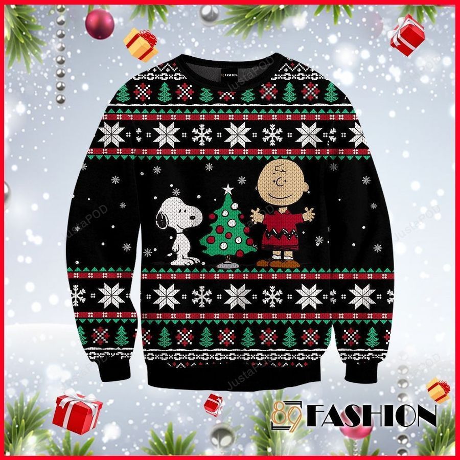 Charlie Brown and Snoopy Ugly Christmas Sweater All Over Print