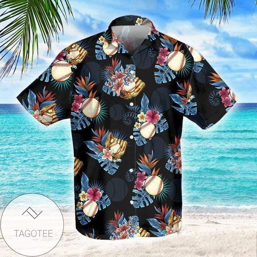 Check Out This Awesome Baseball Summer Vibe Tropical Hawaiian Aloha Shirts