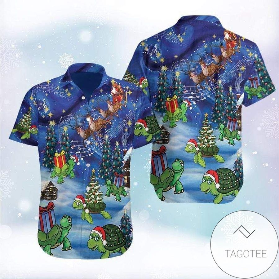 Check Out This Awesome Hawaiian Aloha Shirts Awesome Turtle On Christmas 312l