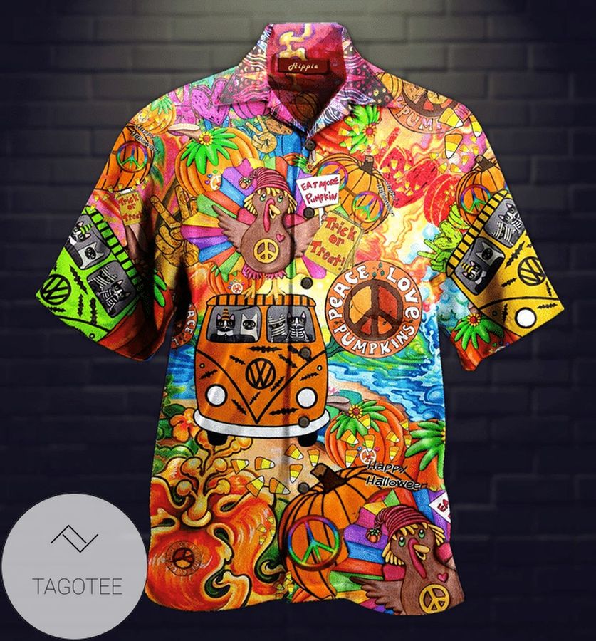 Check Out This Awesome Hippie Life Amazing Cat Halloween Hawaiian Aloha Shirts Dh