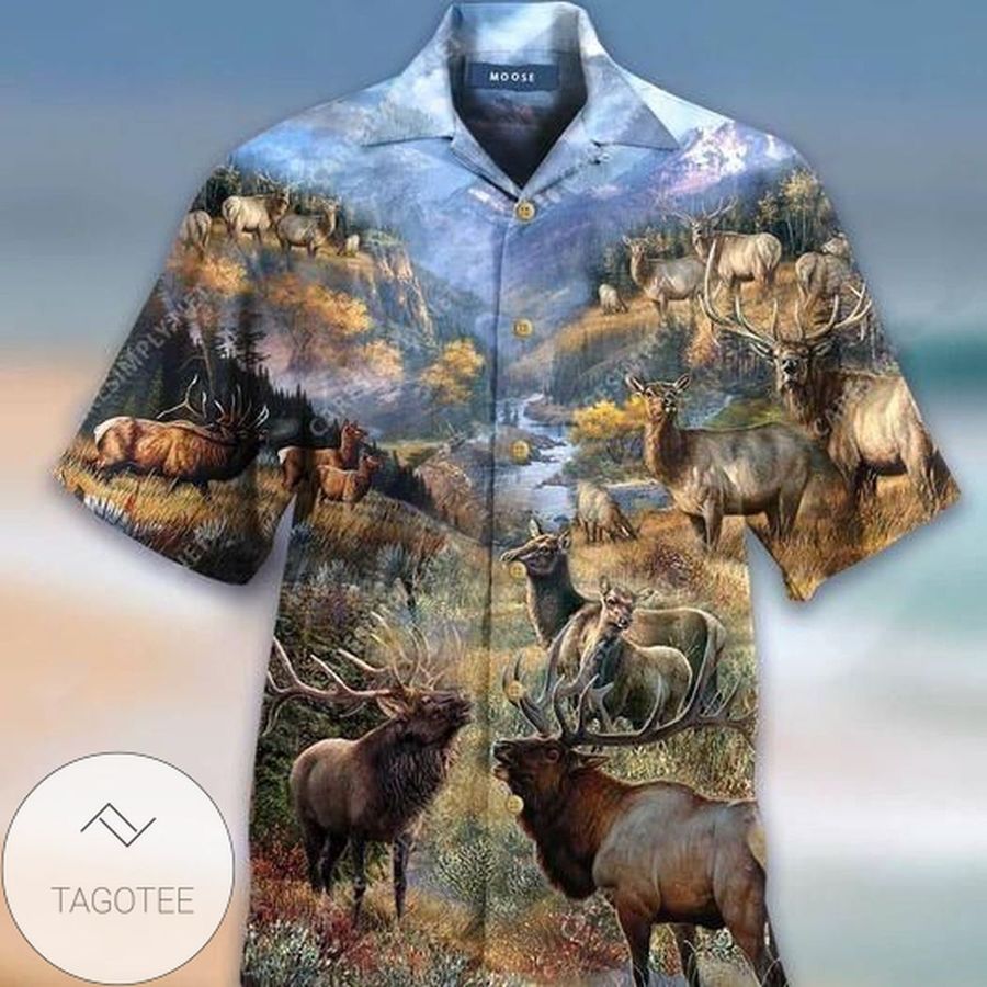 Check Out This Awesome Moose In The Jungle Hawaiian Aloha Shirts
