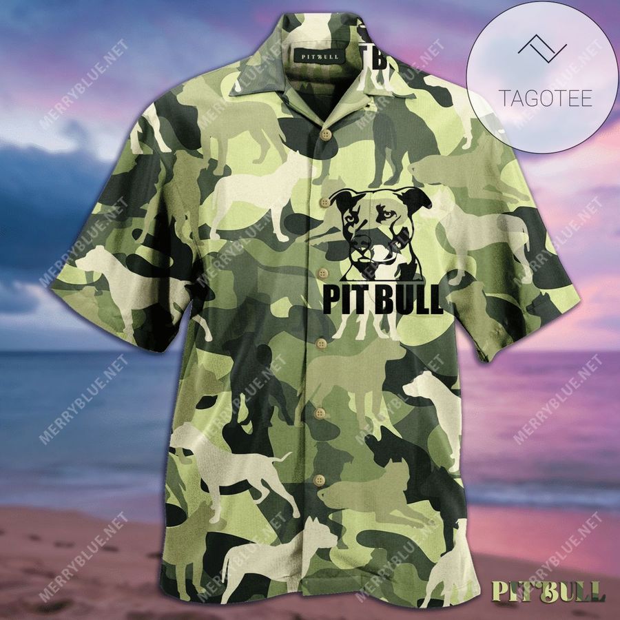 Check Out This Awesome Pit Bull Camouflage Unisex Authentic Hawaiian Shirt 2022