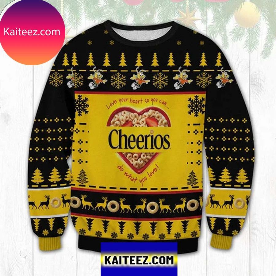 Cheerios Love Your Heart So You Can Do What You Love 3D Christmas Ugly Sweater