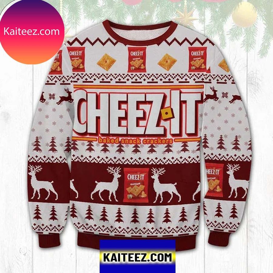 Cheez It Baked Snack Crackers 3D Christmas Ugly Sweater