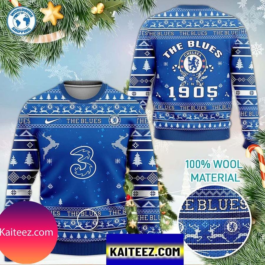 Chelsea Fc The Blues Since 1905 Christmas Ugly Sweater