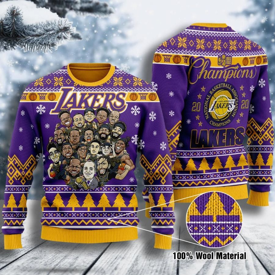 Chibi Los Angeles Lakers Champions For Unisex Ugly Christmas Sweater
