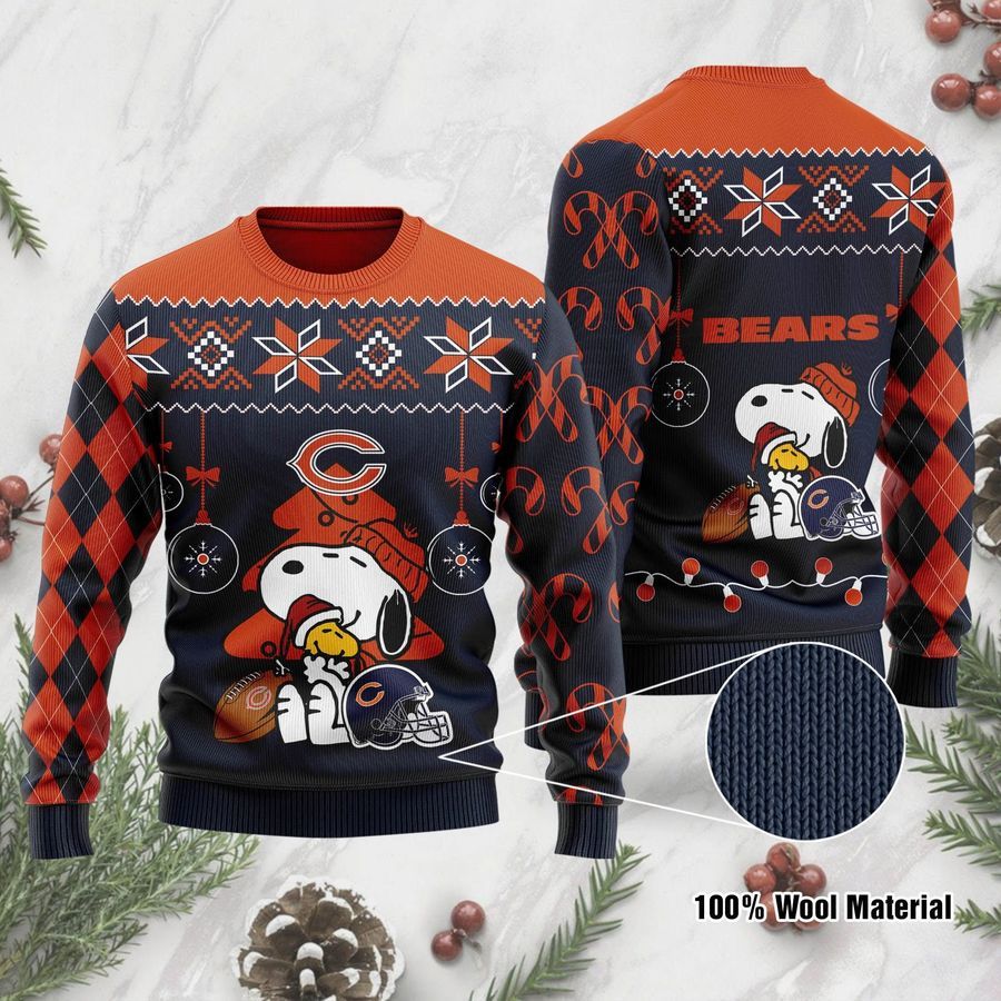 Chicago Bears Funny Charlie Brown Peanuts Snoopy Ugly Christmas Sweater