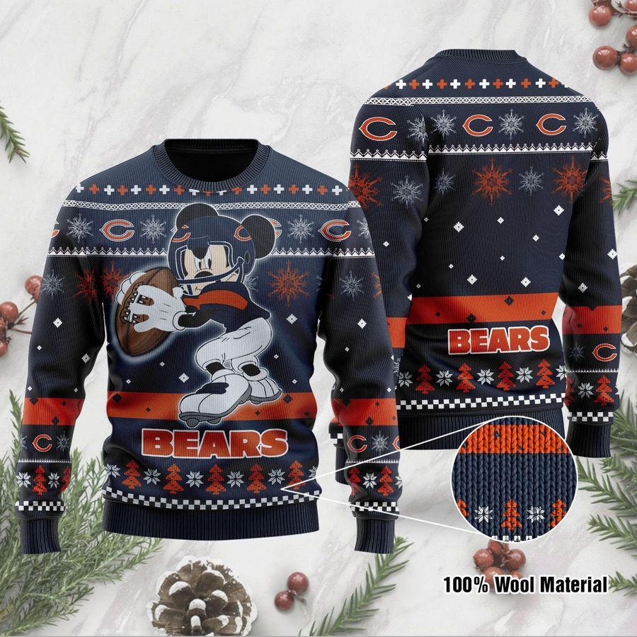 Chicago Bears Mickey Mouse Funny Ugly Christmas Sweater Ugly Sweater
