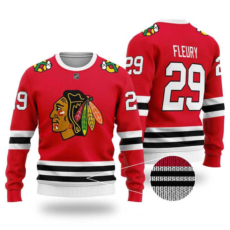 CHICAGO BLACKHAWKS NHL Marc-Andre Fleury 29 red Sweater
