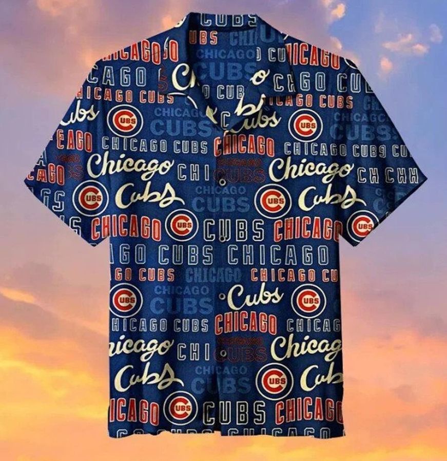 Chicago Cubs Graphic Print Hawaiian Shirt