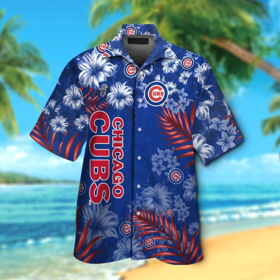 Chicago Cubs Short Sleeve Button Up Tropical Aloha Hawaiian Shirts For Men Women