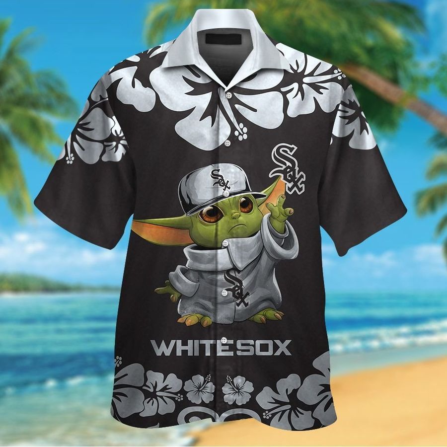 Chicago White Sox Baby Yoda Short Sleeve Button Up Tropical Aloha Hawaiian Shirts For Men Women