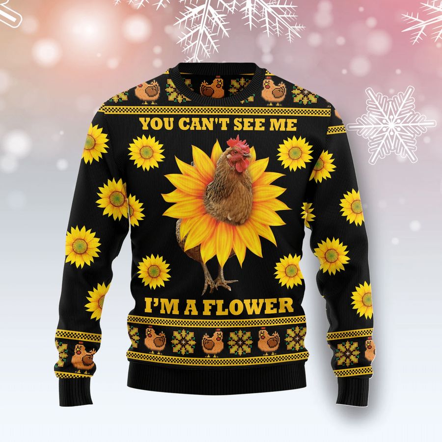Chicken Flower Christmas Ugly Sweater - 256
