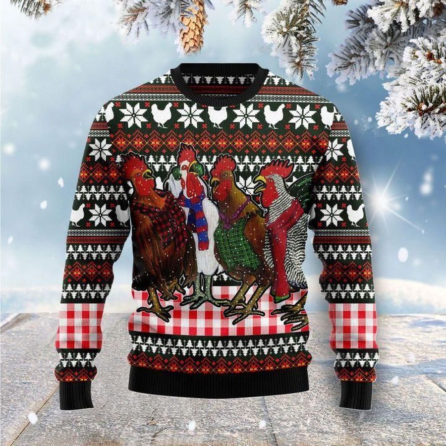 Chicken Under Snow Ugly Christmas Sweater - 982