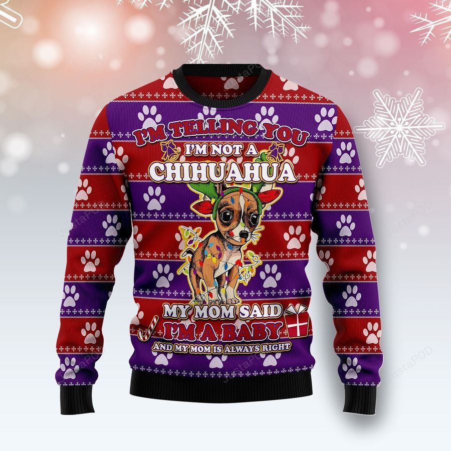 Chihuahua Baby Christmas Ugly Christmas Sweater Ugly Sweater Christmas Sweaters