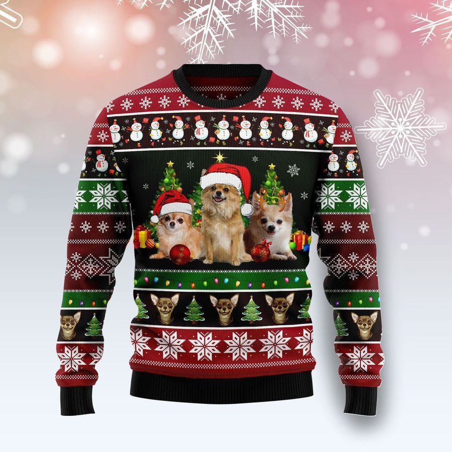 Chihuahua Group Beauty For Unisex Ugly Christmas Sweater All Over