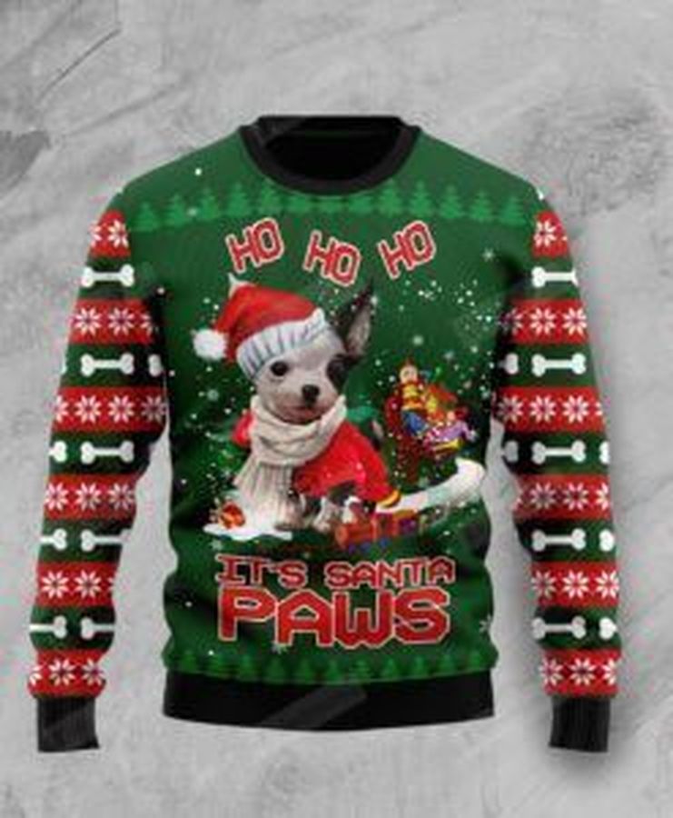 Chihuahua Santa Paws Ugly Christmas Sweater, All Over Print Sweatshirt