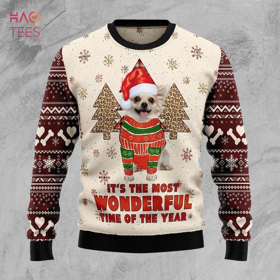Chihuahua The Most Beautiful Time Xmas Ugly Christmas Sweater