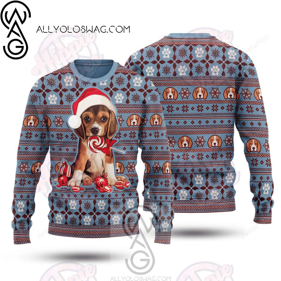 Christmas Beagle Dog Knitting Pattern Ugly Christmas Sweater