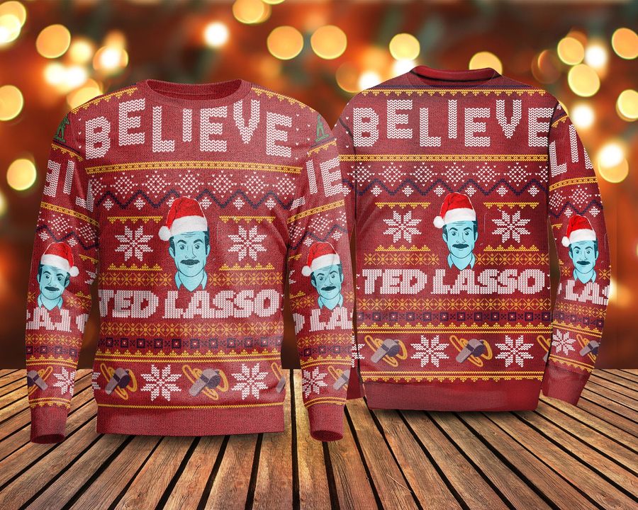 Christmas Believe Team Lasso 3D Ugly Sweater