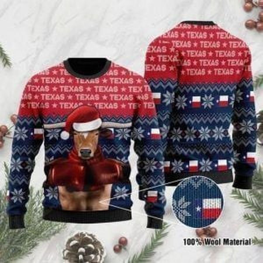 Christmas Boxing Dog Ugly Christmas Sweater All Over Print Sweatshirt