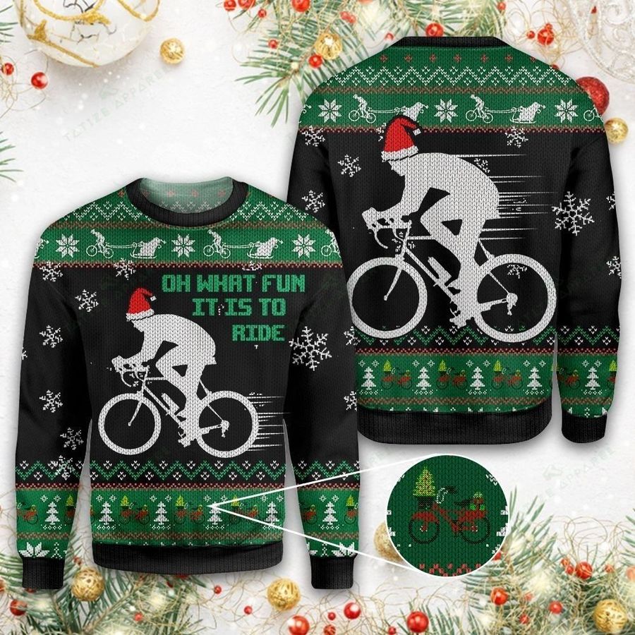 Christmas Cycling Oh What Fun It Is To Ride Ugly Sweater, Christmas Cycling Oh What Fun It Is To Ride Shirt