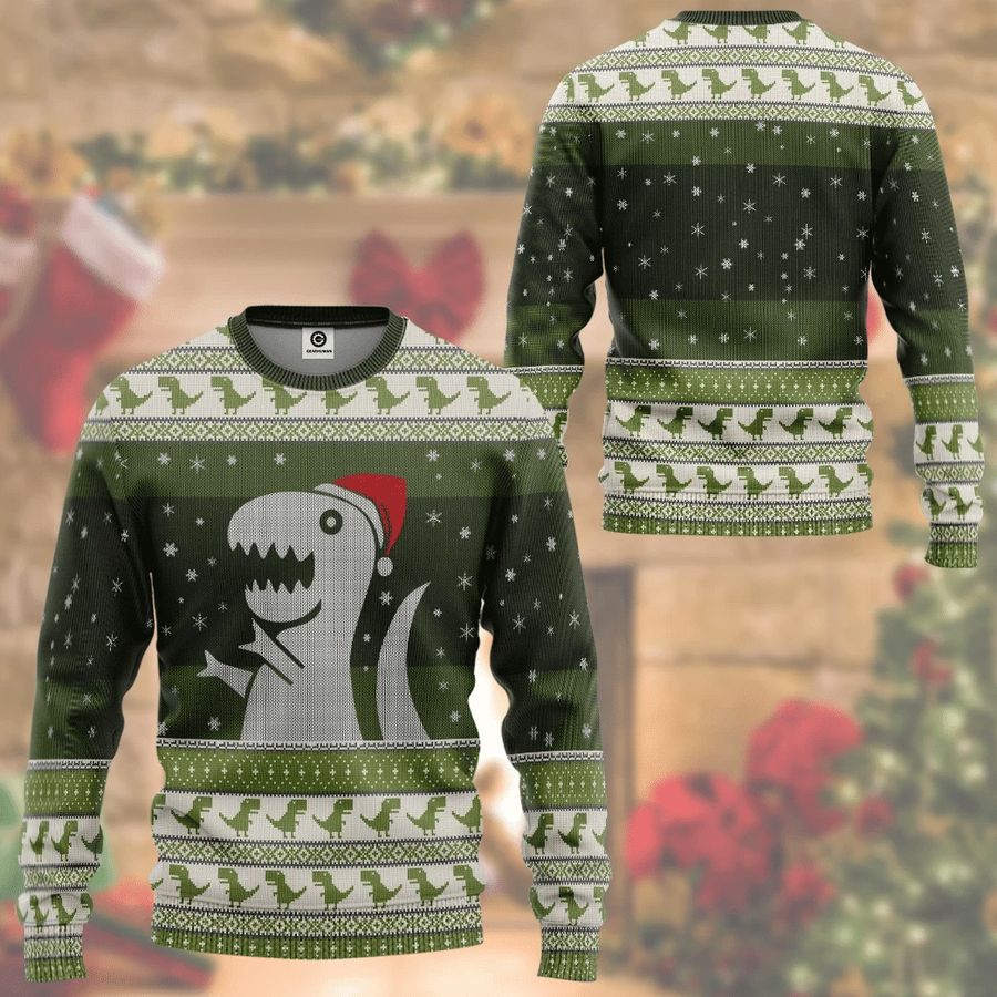 Christmas Dino Ugly Christmas Sweater - 575