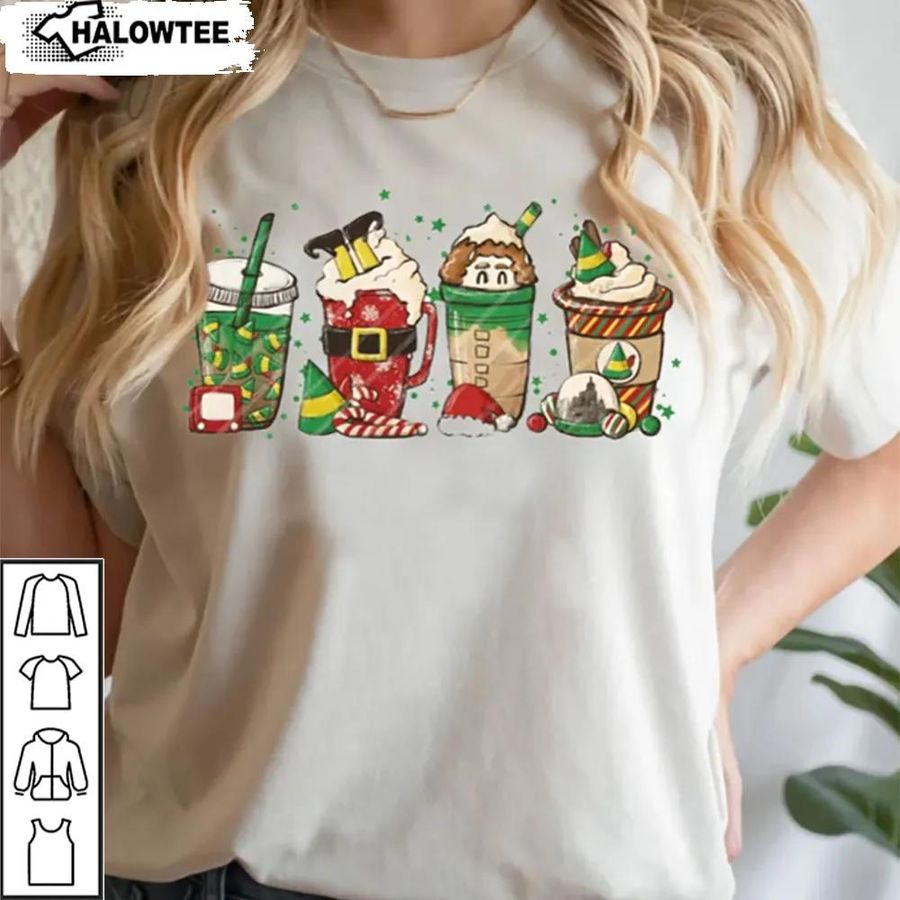 Christmas Elf Coffee Drink Shirt Sweatshirt Hoodie Winter Coffee Lover Gift