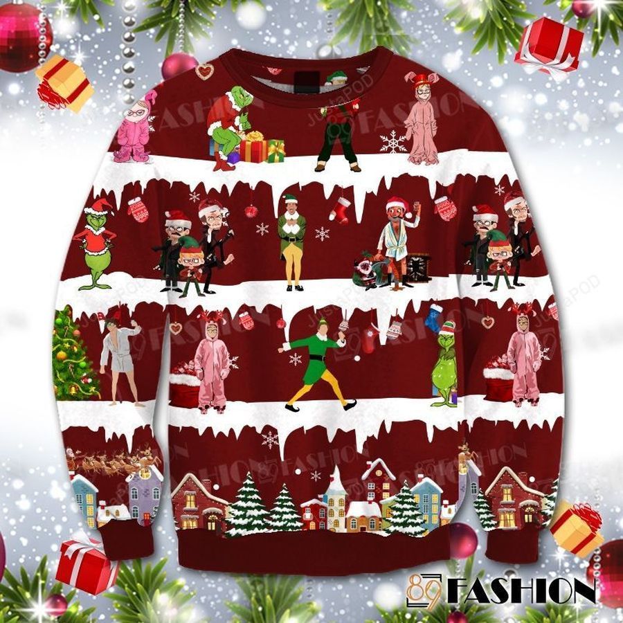 Christmas Films Ugly Christmas Sweater All Over Print Sweatshirt Ugly