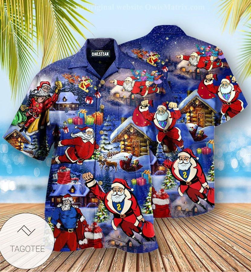 Christmas Flying Super Santa Edition Hawaiian Shirt
